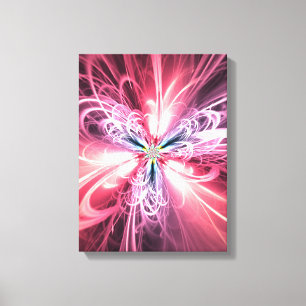 Arte fractal de mariposa de energía rosa