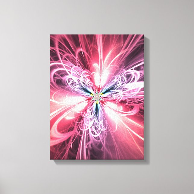 Arte fractal de mariposa de energía rosa (Anverso)