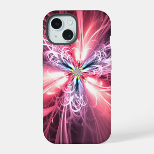 Arte fractal de mariposa de energía rosa