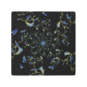 Arte fractal de sabio azul y negro