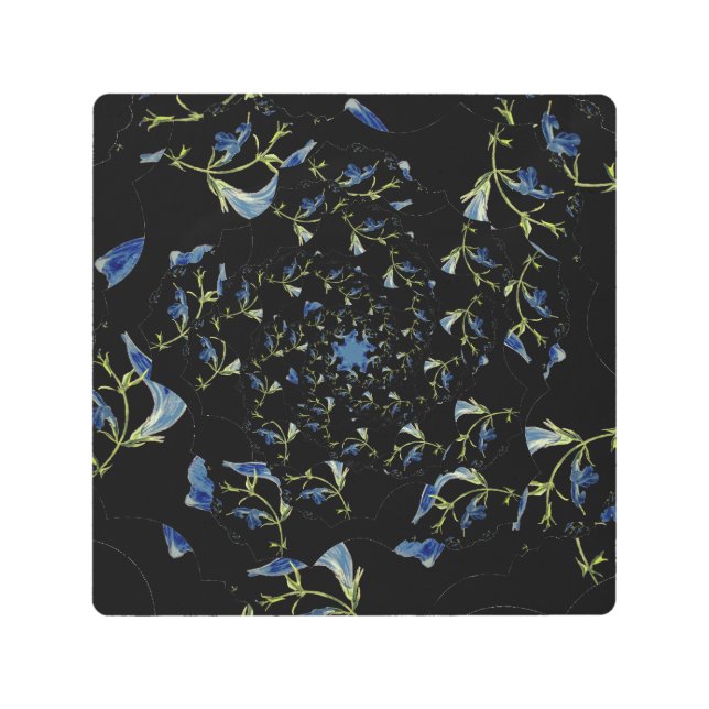 Arte fractal de sabio azul y negro (Anverso)