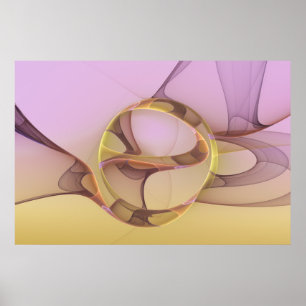 Arte fractal dorado rosa moderno abstracto
