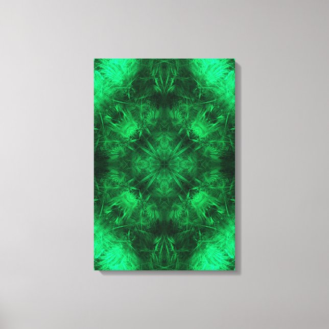 Arte fractal mandala de energía esmeralda (Anverso)