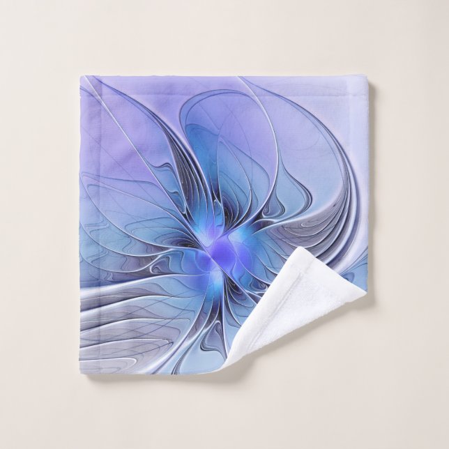 Arte fractal moderno abstracto lavanda azul (Toallita)