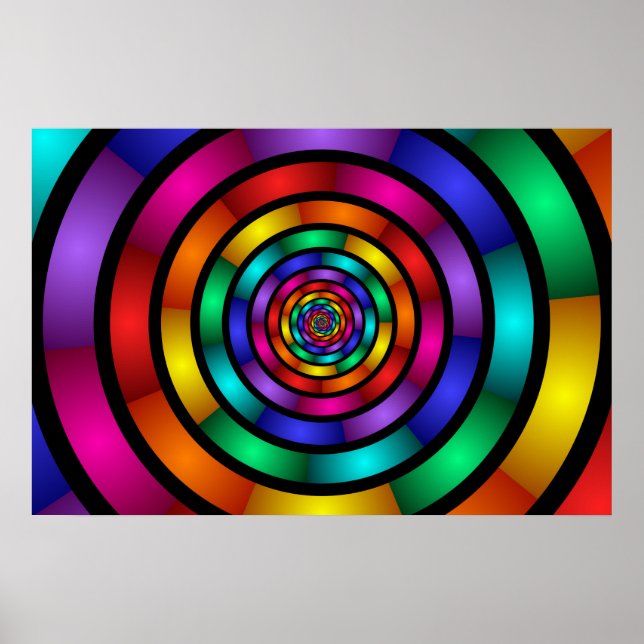Arte fractal moderno colorido y redondo (Frente)