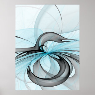 Arte fractal moderno gris antracita abstracto