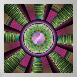 Arte Fractal Moderno, Redondo Y Colorido