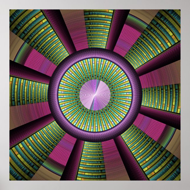 Arte Fractal Moderno, Redondo Y Colorido (Frente)