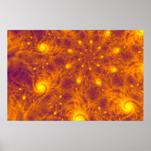 ARTE FRACTAL NARANJA DORADO – ESPIRAL PSICODÉLICO