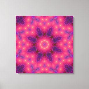 Arte fractal púrpura y rosa con lienzo envuelto