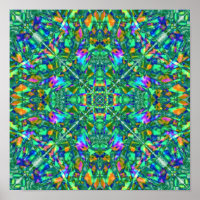 Arte fractal turquesa Kaleidoscope