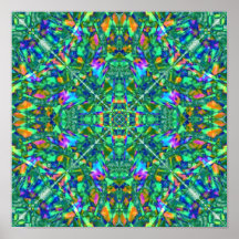 Arte fractal turquesa Kaleidoscope