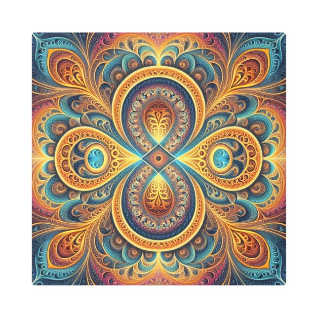 Arte fractal vibrante arte Metalizado (Anverso)