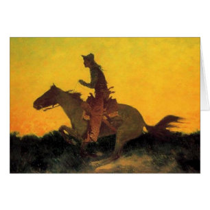 Arte Frederic Remington Cowboy "Contra el Sol"