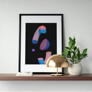 Arte futurista moderno Holográfico de los años 80