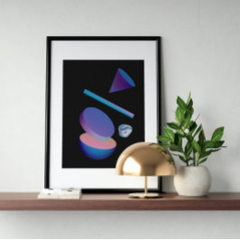 Arte futurista moderno Holográfico de los años 80