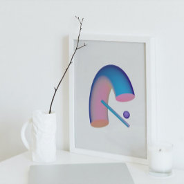 Arte futurista moderno Holográfico de los años 80