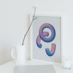 Arte futurista moderno Holográfico de los años 80