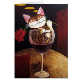 arte gato-Vino Rojo
