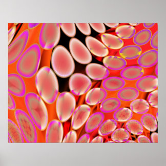 Arte Genético Blobs psicodélicos rosados sobre roj