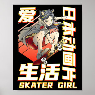 Arte genial de anime de patinadoras mujeres chicas