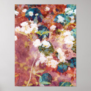 Arte genial y moderno de patrón de flores romántic