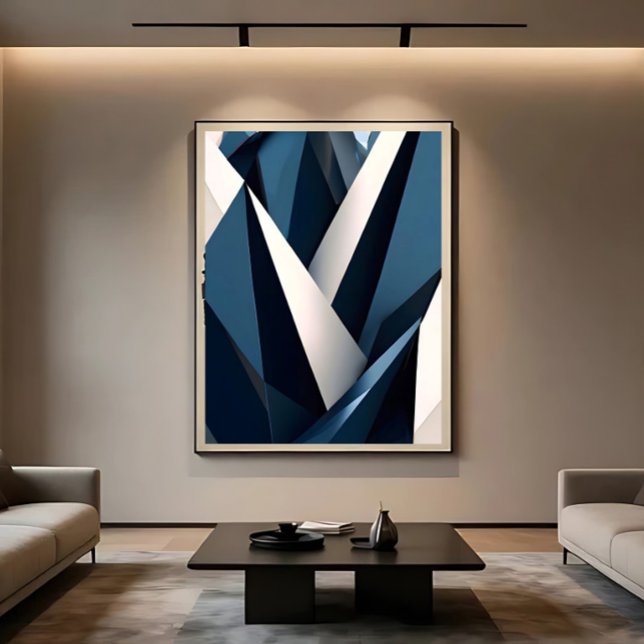 Arte geométrico abstracto azul moderno 3D (Subido por el creador)