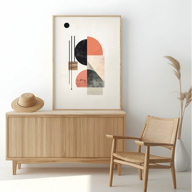 Arte geométrico abstracto con texturas naturales (It merges dynamic geometric elements with natural textures, creating a fusion of modern abstraction )