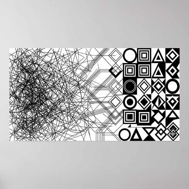 Arte geométrico abstracto de Caos a Orden  (Frente)
