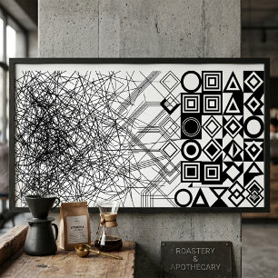 Arte geométrico abstracto de Caos a Orden 
