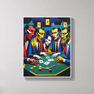Arte geométrico abstracto de estrategia de póquer