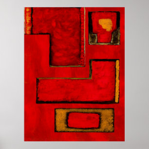 Arte geométrico abstracto desapegado pintura roja