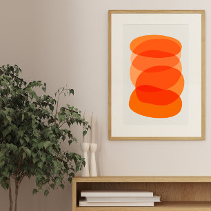 Arte geométrico abstracto minimalista en naranja