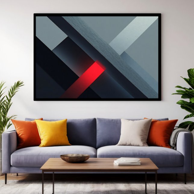 Arte geométrico abstracto rojo luminoso (Subido por el creador)