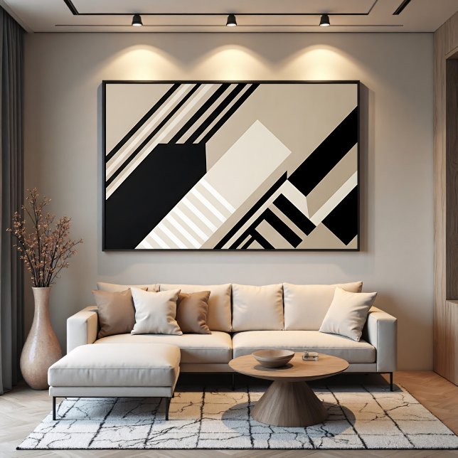 Arte geométrico abstracto tonos neutros (Subido por el creador)