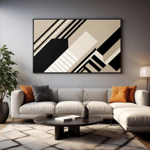 Arte geométrico abstracto tonos neutros