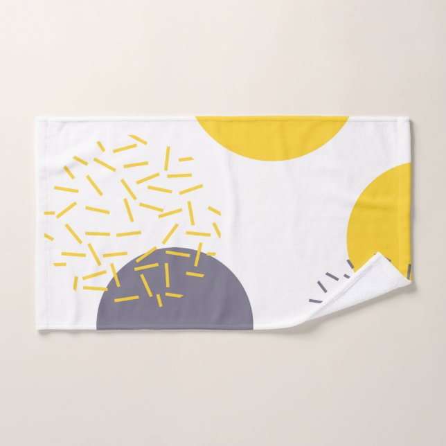 Arte geométrico amarillo, fresco, moderno, de moda (Toalla de mano)