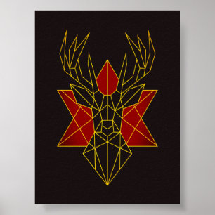 Arte geométrico arte venado rojo ilustracion anima