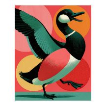 Arte geométrico audaz de pato modernista de mediad
