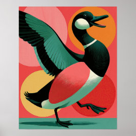 Arte geométrico audaz de pato modernista de mediad