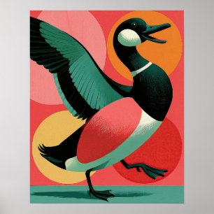 Arte geométrico audaz de pato modernista de mediad