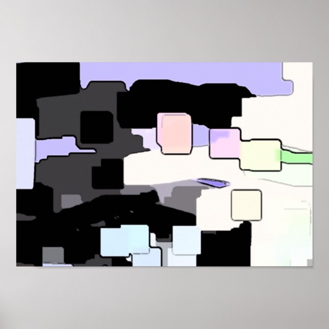 Arte geométrico "azul soñador" (Frente)
