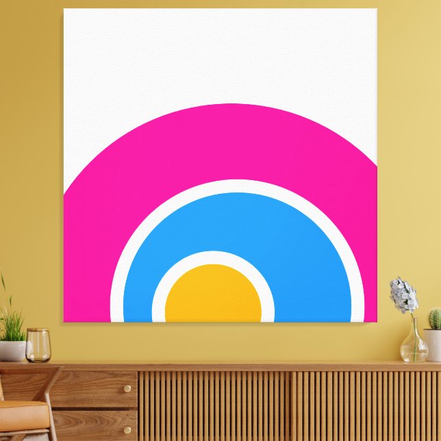Arte geométrico blanco amarillo rosa brillante Mod (Insitu (Sala de estar))