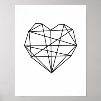 Arte geométrico cardíaco Decoración de pared mínim
