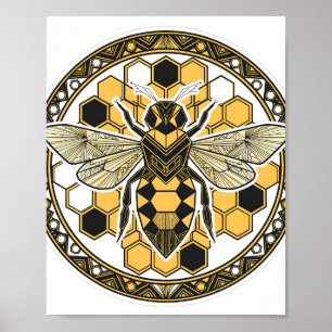 Arte geométrico de abeja de miel panal Art Deco in