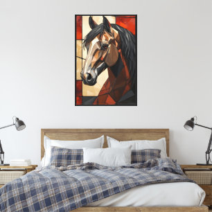 Arte geométrico de caballo en lienzo regalo Arte m