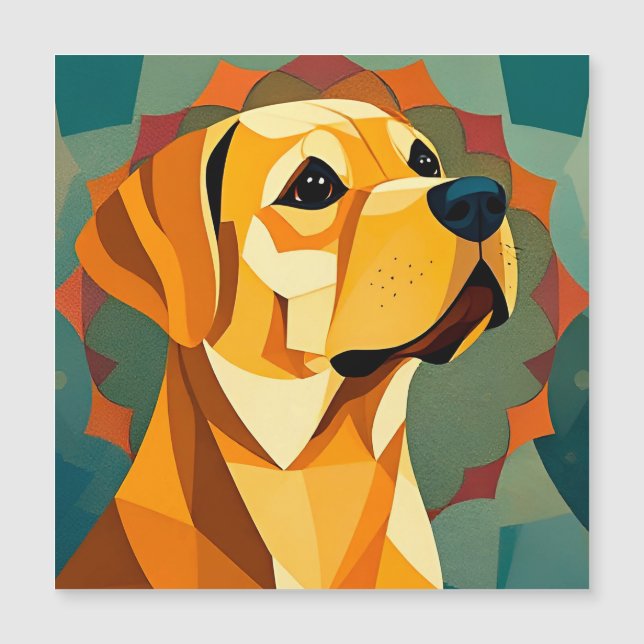 Arte geométrico de perro Labrador Retriever amaril (Anverso)