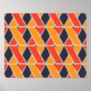Arte geométrico de trazo de busco amarillo, rojo, 