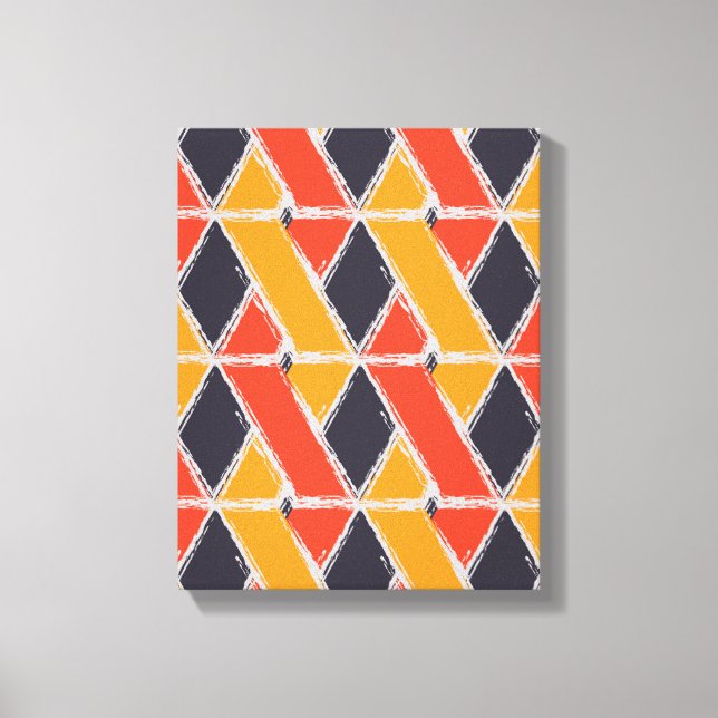 Arte geométrico de trazo de busco amarillo, rojo,  (Anverso)