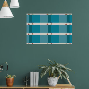 Arte geométrico elegante tonos terrosos azul marró
